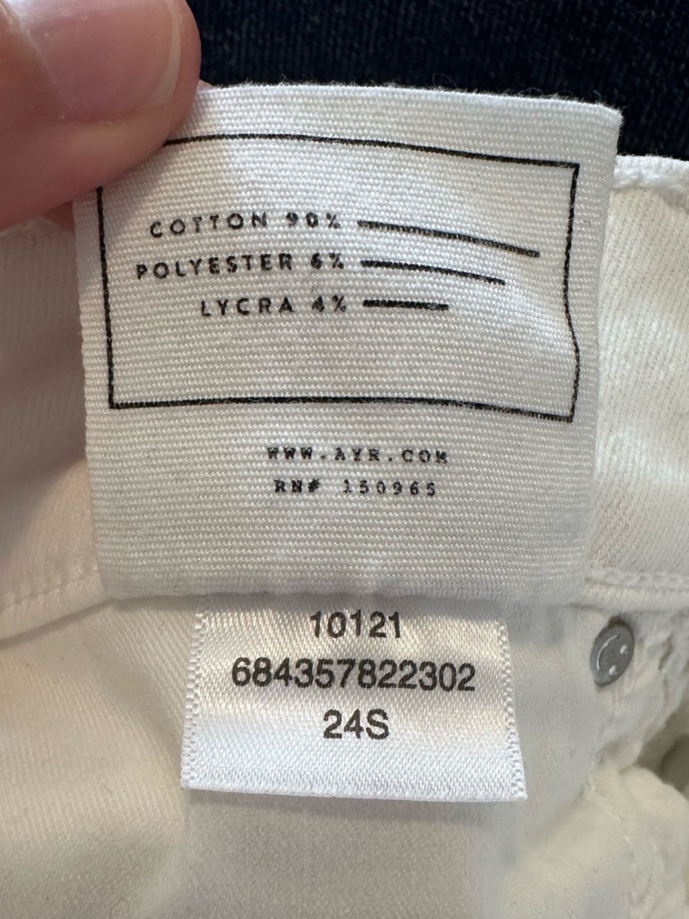 AYR The Pop Jeans White Straight Leg Size 24 S Short - Picture 6 of 7